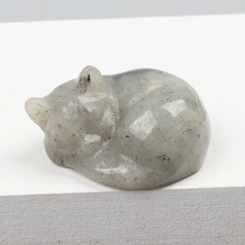 the SLEEPING KITTY - Various Crystal Energy Stones Carved Cats Rose Quartz Kitten Figurine, Natural Stone, Jade Mini Sleeping Cat, Chakra, Home Decor