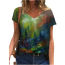 the PAINTED EASEL - Oversized Fashion Short Sleeve 3D Flower Print Loose Casual Female Clothing T-Shirts