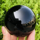 the OBSIDIAN SPHERE - Natural Black Obsidian Sphere, Healing Crystal Magic Ball, Reiki Stones Feng Shui Sphere. Collectibles Home Decor Without Base