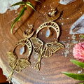 the BUG LIFE - Fashion Moon Star Elegant Moth Insect Creative Bohemian Silver Color Copper Dangle Earrings for Women