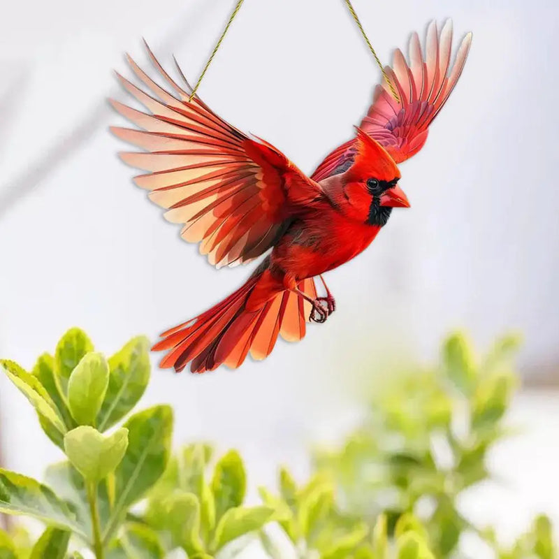 the SUNCATCHER - Winged Hanging Cardinal Christmas Ornaments, Hummingbird Suncatchers Gift