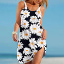 the SUNFLOWER - Summer Sunflower Beach Dress 3D Print Vacation Party Sundress Casual Sleeveless Beachwear Dress