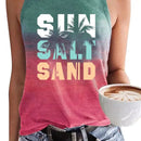 the SURF & TURF TANK - Summer Casual Breathable Tank Top Round Neck Printed Letter Pattern Oversized Women's Loose Top