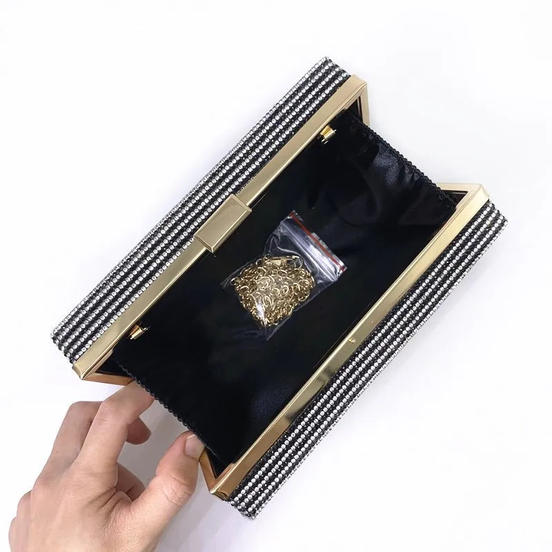the MIX TAPE - Fashion Crystal Women's Luxury Rhinestone Wedding Clutch Bag, Cassette Tape Evening Bag, Party Money Purses, Handbags/Shoulder Bag