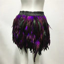 the PEACOCK BOHO - Fluffy Feather Burning Festival Elastic Waist Carnival Rave Mini Skirts