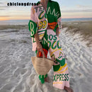 the CANCUN - Summer Fashion Printed Casual Loose Street Button Shirt Wide Leg Pants Two-Piece Set