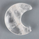 the MOON STONE - Crystal Mini Moon Ornament, Natural Stone Rose Quartz Hand Carved Chakra Feng Shui Healing Meditation Figurine, Home Decoration