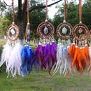 the FEATHER DREAM CATCHER - Natural Agate Dream Catchers, 7 Chakra Crystal Gemstone Dream Catcher, Tree Life Crystal Feather Dream Catchers, Bedroom Hangings