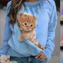 the SNUGGLE PET - Cute Sleeping Cat 3D Print O-Neck Fashion Graphic Hoodies Women Sweatshirts/Pullovers