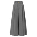 the PLEATED PANTS - Women's Fashion Fleece Palazzo Pants Cotton/Linen Comfy Baggy Trousers with Pockets