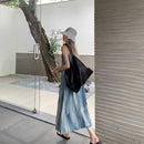 the WHISPER - Women Tie Dye Suspender Loose Lazy Long Summer Seaside Vacation Dress