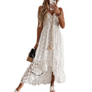 the WHITE PARTY COLLECTION - Elegant Party Beachwear Trendy Casual Summer White Cover-Ups Outfits New Boho Hippie Chic Long Maxi Dresses
