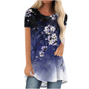 the MEADOW - Floral 3D Print Casual Short Sleeve Oversized Tunic T-Shirts for Women