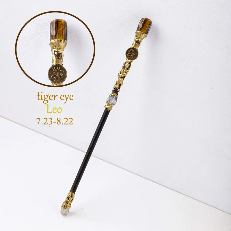 1PC 12 Constellation Crystal Stone Wand Magic Gem Healing Home Decor Easter Halloween Creative Gifts 2023 New Arrivals