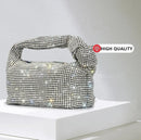 the KNOTTED RHINESTONE - Handle Rhinestones Knot Evening Bags, Silver Crystal Top Handle Bag for Women, Purses and Handbags Luxury Designer Handbag Tote