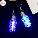 the EDISON - 1pair Creative Colorful Luminous Light Bulb Pendant Earrings