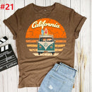 the CALIFORNIA SURF - Retro Wagon Hippie Short Sleeve Print Ladies T-Shirt