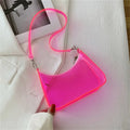 the NEON BAG - Clear Jelly Shoulder Bag for Women, Small Zipper Underarm Purses & Fashion Handbag