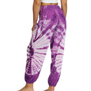 the TIE-DYE BOHO - Women's Hippie Bohemian Palazzo Scrunched Bottom Tie Dye Yoga Harem Pants
