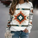 the NATIVE - Long Sleeve Tops Fashionable 3D Horse Pattern Printed Pullover Loose Tops for Women