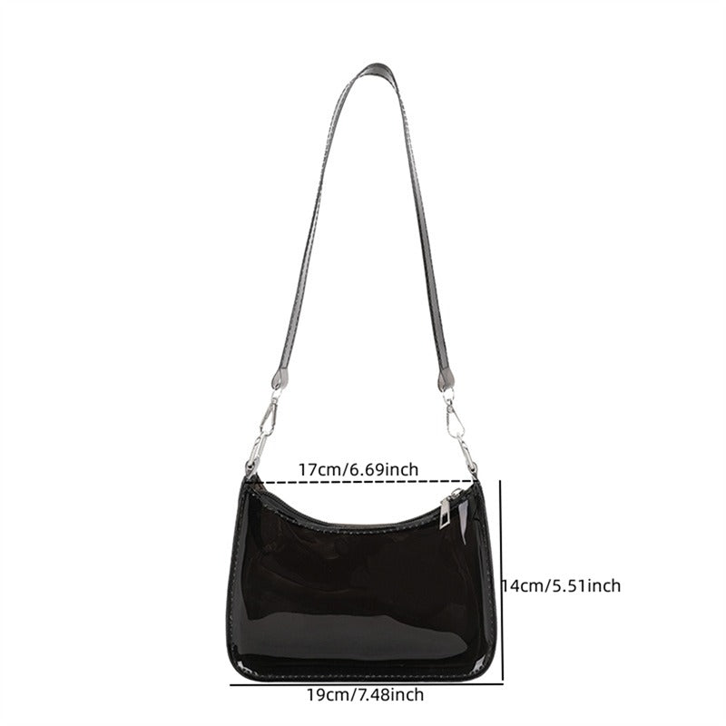 the NEON BAG - Clear Jelly Shoulder Bag for Women, Small Zipper Underarm Purses & Fashion Handbag