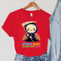 Skull T-shirts Women Cartoon Rainbow Tshirts SPOILER ALERT Everyone Dies Print Women's Clothing Vintage90s Sickle Women T-Shirts