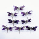 the AMETHYST DRAGONFLY - 1PC Natural Amethyst Dragonfly Crystal Purple Quartz Stone, Reiki Healing Home Decor