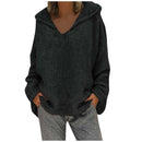 the ASPEN - Women's Winter/Autumn Solid Color Long Sleeve Braided Hooded Oversized Knitted Boho Pullover Sweaters