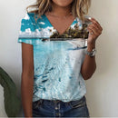 the DEEP DIVE - Summer 3D Print Sea Turtle V-Neck Oversized T-Shirts for Women