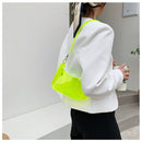 the NEON BAG - Clear Jelly Shoulder Bag for Women, Small Zipper Underarm Purses & Fashion Handbag