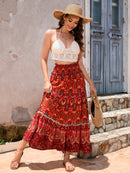 the PRAIRIE BOHO - Bohemian Printed A-Line Long Skirts