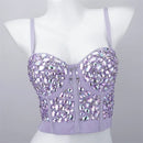the JEWELED POPSTAR - Sexy Club Corset Streetwear Casual Camis Summer Party Fashion Tank Tops