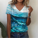 the DEEP DIVE - Summer 3D Print Sea Turtle V-Neck Oversized T-Shirts for Women