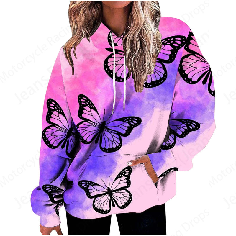 Floral 3d Print Graphic Hoodie Women Fashion Hoodies Sweatshirt Women Sweats Oversized Coat Heart Sweatshirt Pocket Pullovers