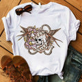 Women&#39;s T-shirt Harajuku Skull Deer Camouflage Burlap Turban T-shirt Clothes Short Sleeve Graphic T-shirt Tops in the Woods