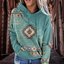 the SANTA FE - Women's Vintage Geometric Casual Long Sleeve Hoodie/Sweatshirt/Pullovers