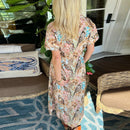 the QUAIL RUN -Retro Spring/Summer Loose Casual Bohemian Elegant Print Short Sleeve Shirt Dress