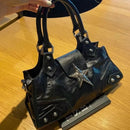 the WESTERN STAR - Gothic Star Girl Black Bag, Women Vintage Handbag, Fashion Shoulder Bag, Large Capacity PU Crossbody, Goth Purse/Punk Tote Bags