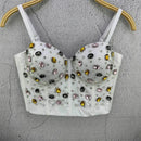 the JEWELED POPSTAR - Sexy Club Corset Streetwear Casual Camis Summer Party Fashion Tank Tops