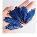 the PEACOCK FEATHER - Black Tourmaline Peacock Feather Electroplated Crystal Healing Reiki Mineral Specimen DIY Jewelry, Home Decoration Rainbow Stone