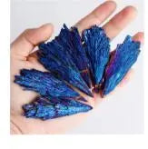 Black Tourmaline Peacock Feather Electroplated Crystal Healing Reiki Mineral Specimen Diy Jewelry Home Decoration Rainbow Stone