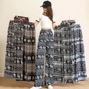 the SACRED ELEPHANT - Wide Leg High Waist Elephant Print Thin Straight Casual Bottoms Boho Pants