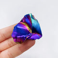 1PC Natural Crystal Aura Obsidian Electroplated Glitter Raw Stone Gemstone Mineral Specimen Home Decoration Reiki Healing Gift