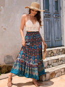 the PRAIRIE BOHO - Bohemian Printed A-Line Long Skirts