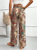 the BOHEMIAN - Women's Summer Retro Style Fashion Versatile Printed Elastic Waist Wide Leg Pants