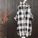 the PLAID BOHO - Women's Elegant Plaid Cotton Chic Blouses