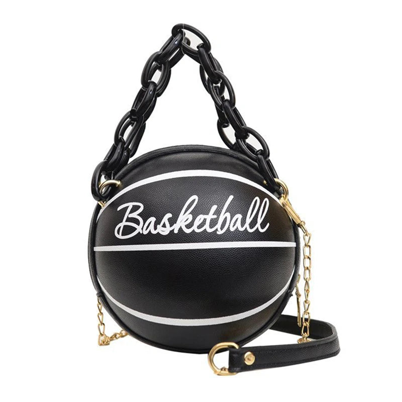 the BALLER - Women Ball Handbag, Round Basketball Shape Small Handbags, Casual PU Leather Crossbody Bags