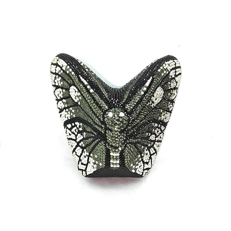 the LUXURY MONARCH - Classical Women Evening Party Purses, Bridal Wedding Bag, Vintage Butterfly Crystal Clutches Bags