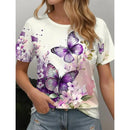 the MONARCH - Women's Summer Butterfly Patterns Short Sleeve Fashion Print Casual T-Shirts