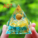 the ORGONE PYRAMID - Crystals Stone Orgone Pyramid Energy Generator, Natural Amethyst Peridot Reiki Chakra Meditation Tool, Room Decor Christmas Gifts